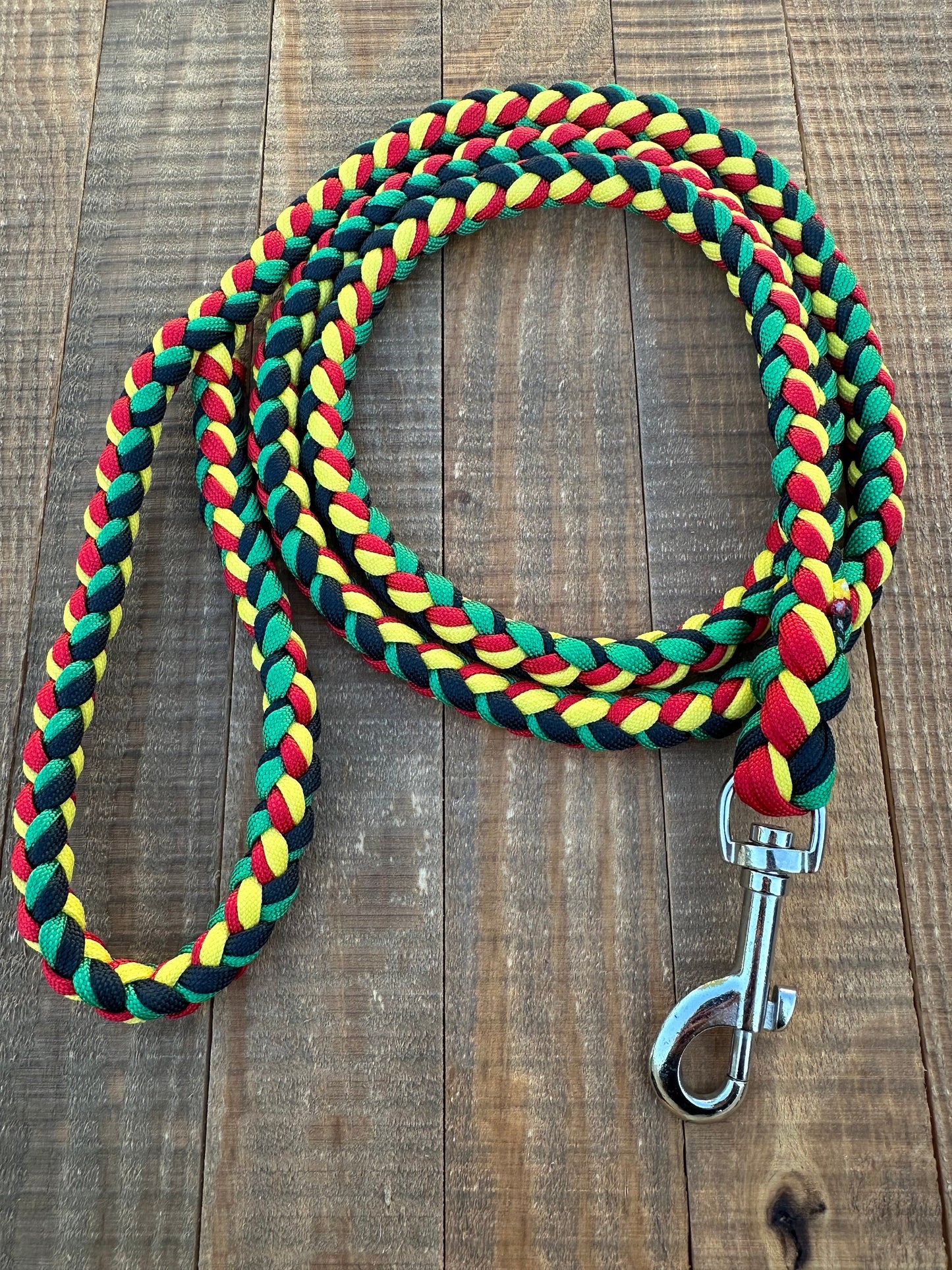 Rasta Paracord Dog Leash, 5 ft dog leash