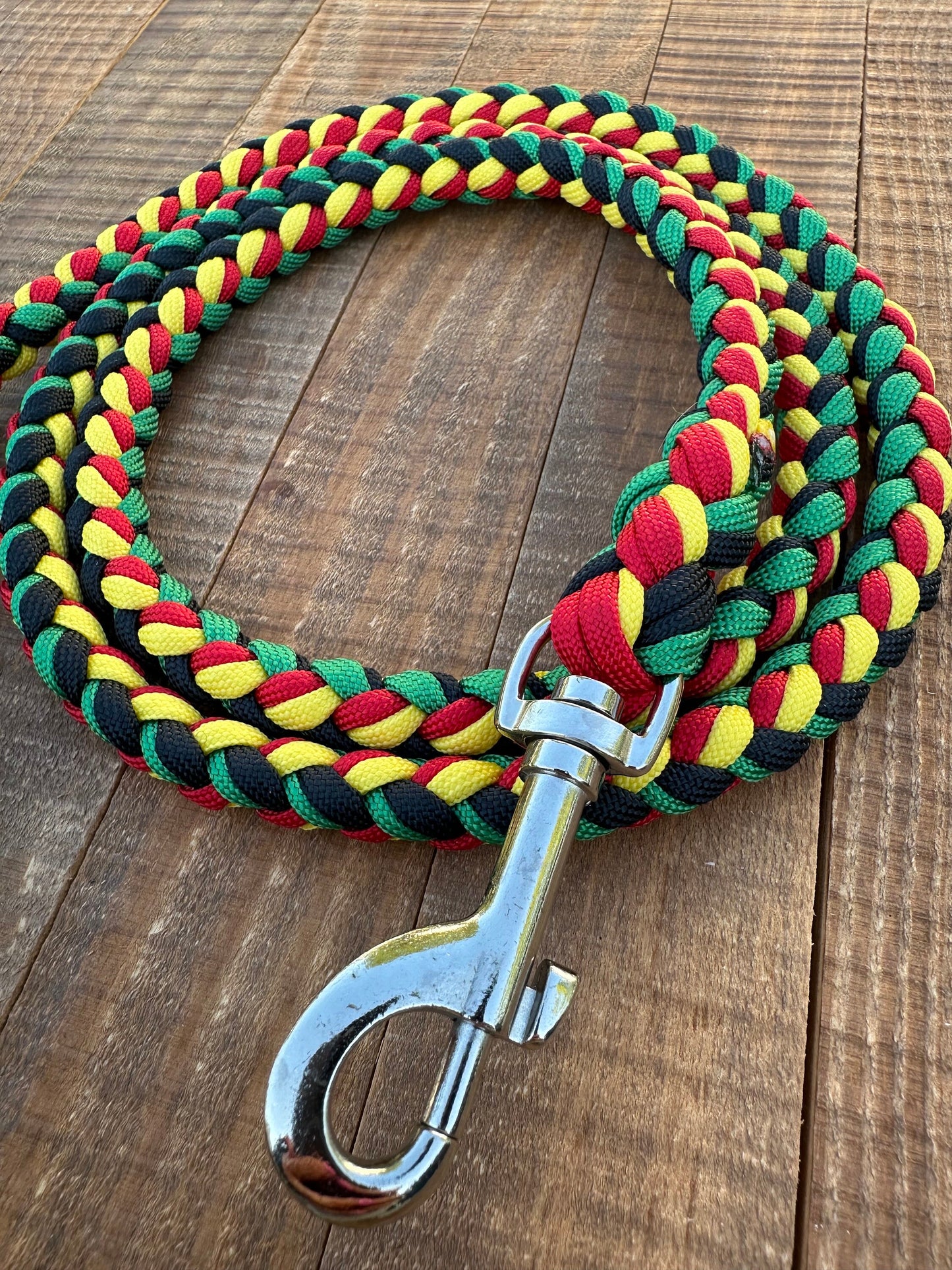 Rasta Paracord Dog Leash, 5 ft dog leash